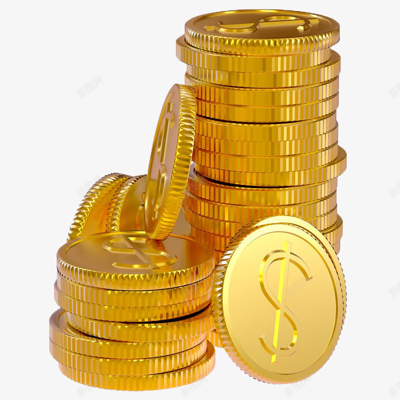 金黄色的钱币png免抠素材_88icon https://88icon.com PNG素材 金币 金黄色 钱币