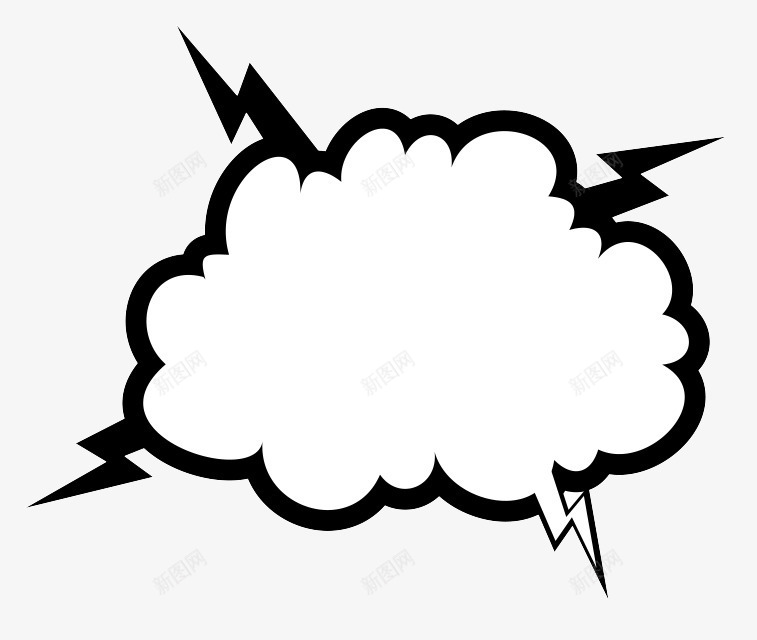 气泡矢量图ai免抠素材_88icon https://88icon.com 对话框 气泡 语言框 黑白框 矢量图