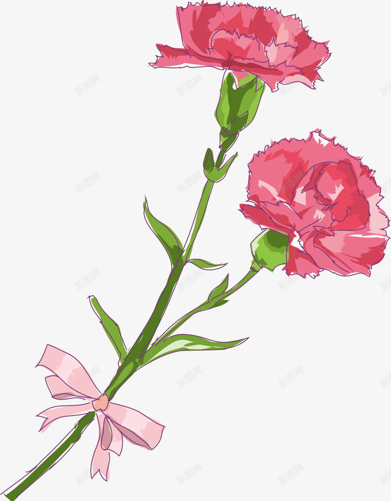 红色母亲节手绘康乃馨png免抠素材_88icon https://88icon.com 妈妈 康乃馨 母亲节 母亲节快乐 母爱 鲜花