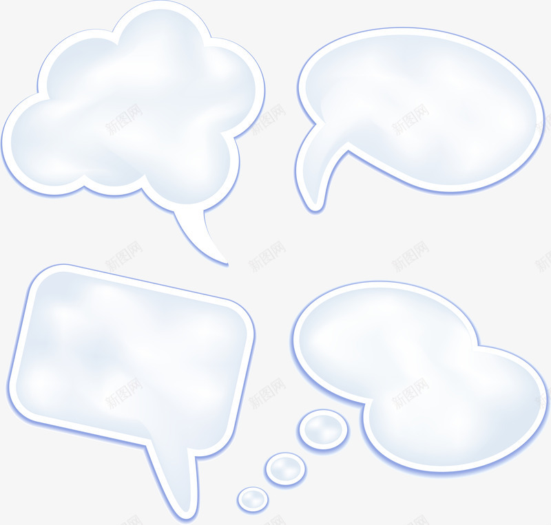 云彩对话框png免抠素材_88icon https://88icon.com 云彩 对话框 白色 蓝色