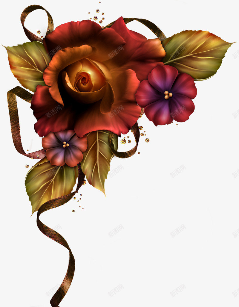 手绘鲜花春季5png免抠素材_88icon https://88icon.com 手绘 春季 绝美 鲜花