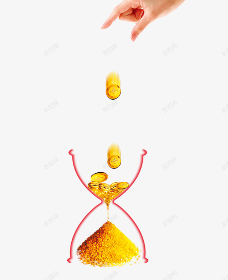 手指金钱币沙漏psd免抠素材_88icon https://88icon.com 手指 沙漏 金沙子 金钱币