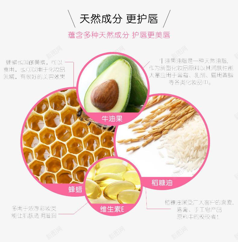 化妆品详情png免抠素材_88icon https://88icon.com 化妆品 化妆品详情素材 唇膏 天然 护唇 护肤品 牛油果 维生素 绿色 蜂蜡