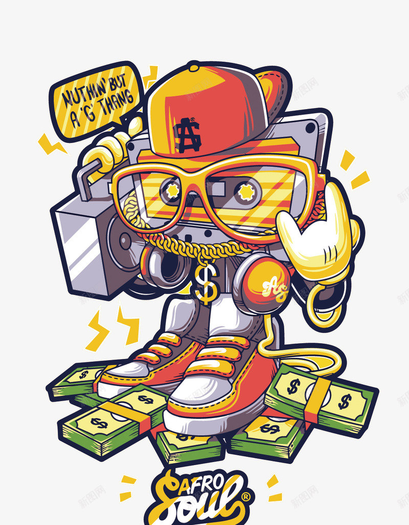 嘻哈风格插画矢量图eps免抠素材_88icon https://88icon.com hiphop 卡通 嘻哈PNG矢量图 嘻哈免扣PNG图 嘻哈矢量 帽子 手绘 矢量图 街头