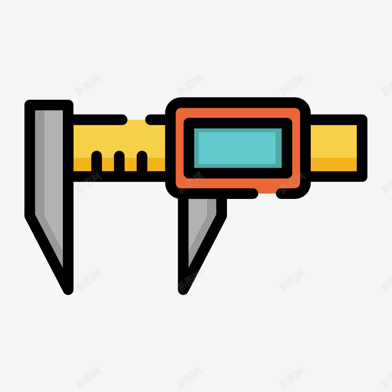 彩色手绘游标卡尺元素矢量图eps免抠素材_88icon https://88icon.com 刻度 卡尺 尺寸 弧度 弯曲 彩色 手绘 游标 纹理 质感 矢量图