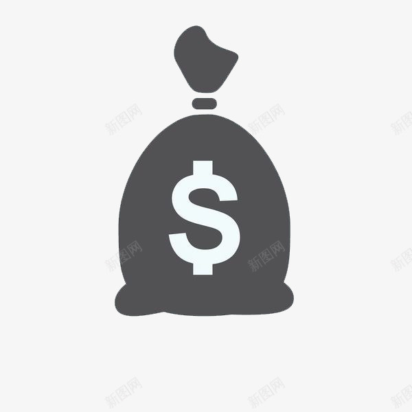 钱币袋子png免抠素材_88icon https://88icon.com 创意 卡通 口袋 实用 手绘 扎紧 灰色 符号 钱币