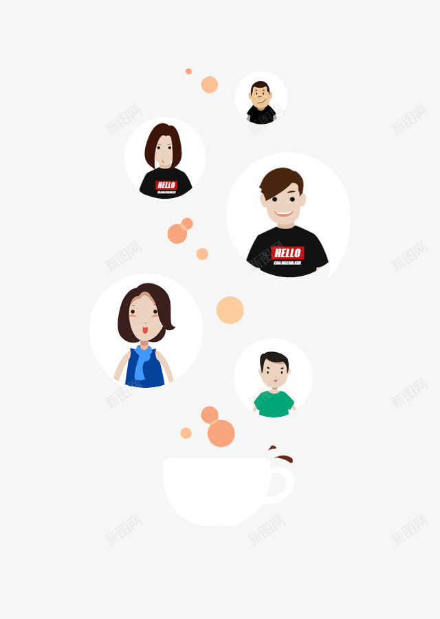 APP社交通讯元素png免抠素材_88icon https://88icon.com APP元素 PPT元素 卡通人物 圆圈 社交通讯