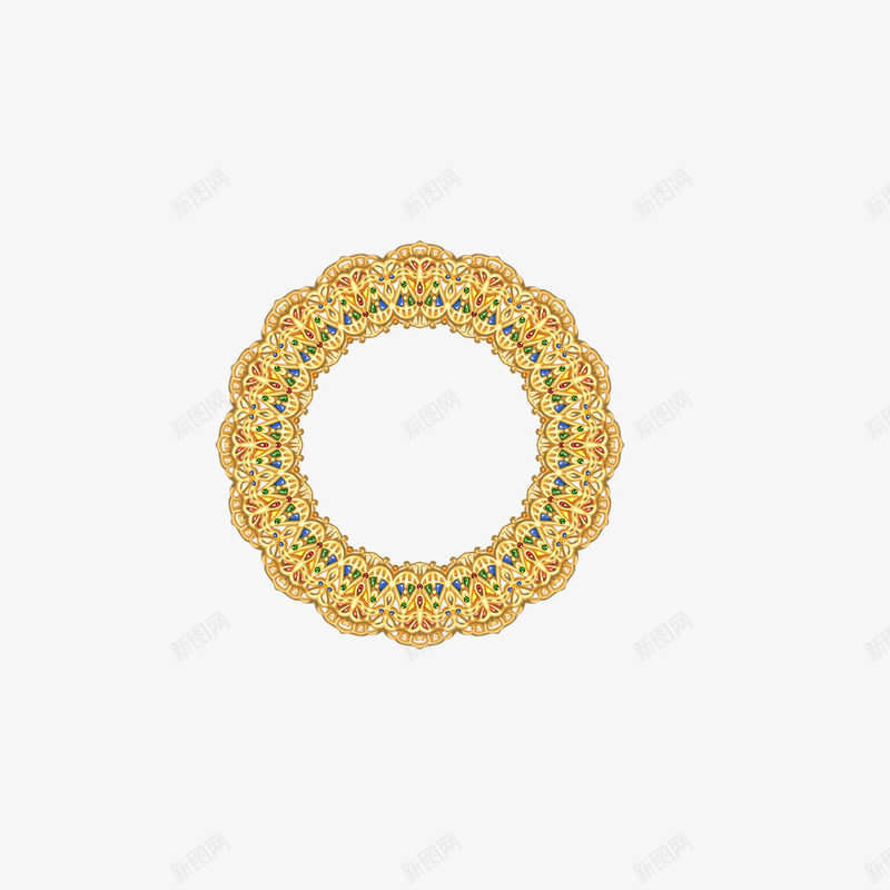 金色雕花圆环png免抠素材_88icon https://88icon.com 圆环 漂亮的环 花环 装饰环