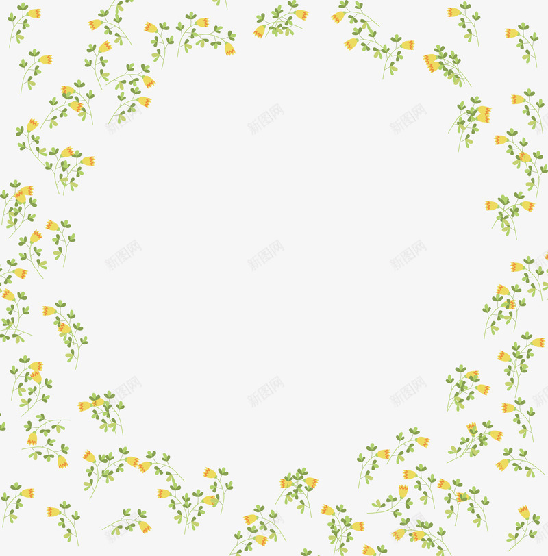 黄色鲜花绿色叶子花环边框png免抠素材_88icon https://88icon.com 卡通 叶子 插画 绿色 花朵 花环 边框 鲜花 黄色 黄色鲜花绿色叶子花环边框