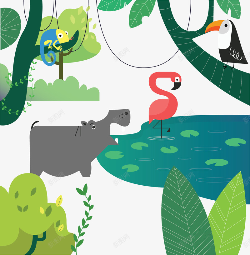 自然生态环境动物矢量图ai免抠素材_88icon https://88icon.com 可爱动物 矢量png 矢量图 自然 自然环境 自然生态 野生动物