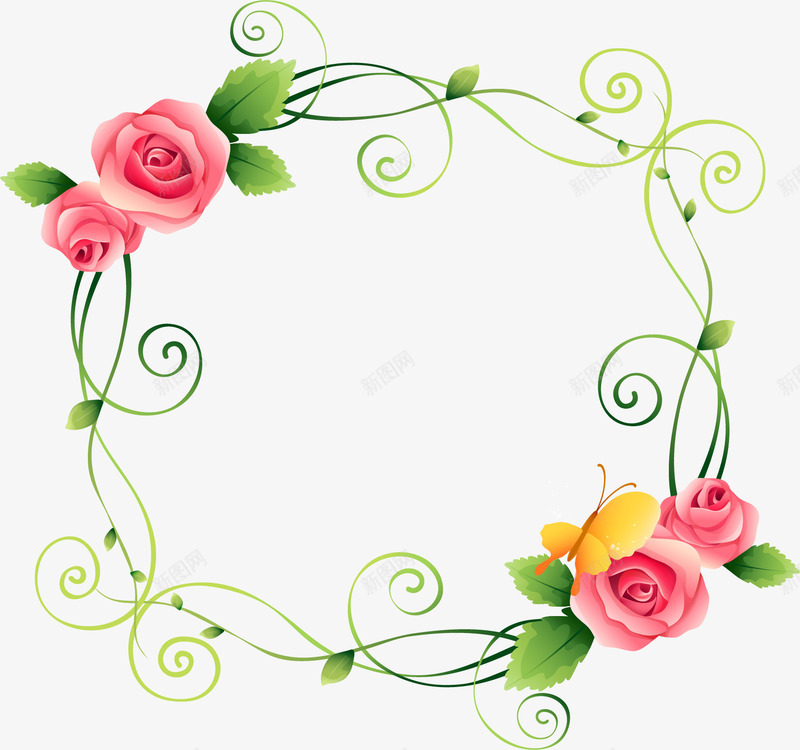 时尚风格装饰花边花朵矢量图ai免抠素材_88icon https://88icon.com 时尚风格 现代 花朵 花边 装饰花 矢量图