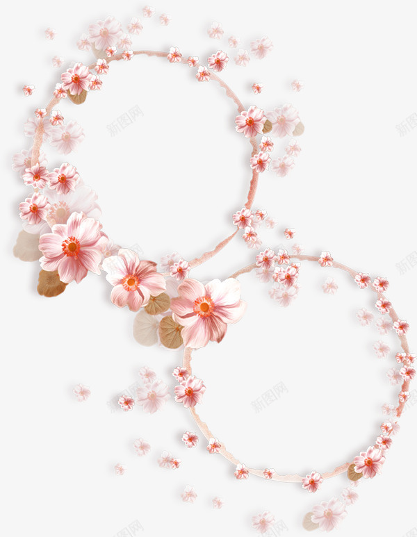 浅色小清新花环装饰图案png免抠素材_88icon https://88icon.com 免抠PNG 小清新 浅色 花朵 花环 花藤 装饰图案