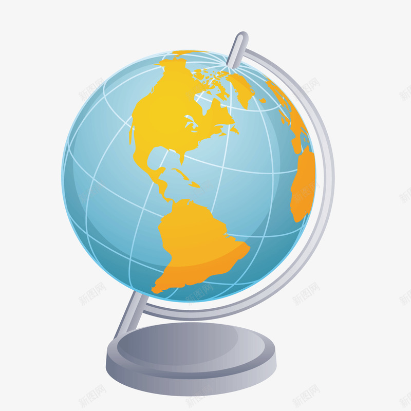 卡通地球仪矢量图ai免抠素材_88icon https://88icon.com 卡通 卡通地球村 地球仪 地球模型 矢量图