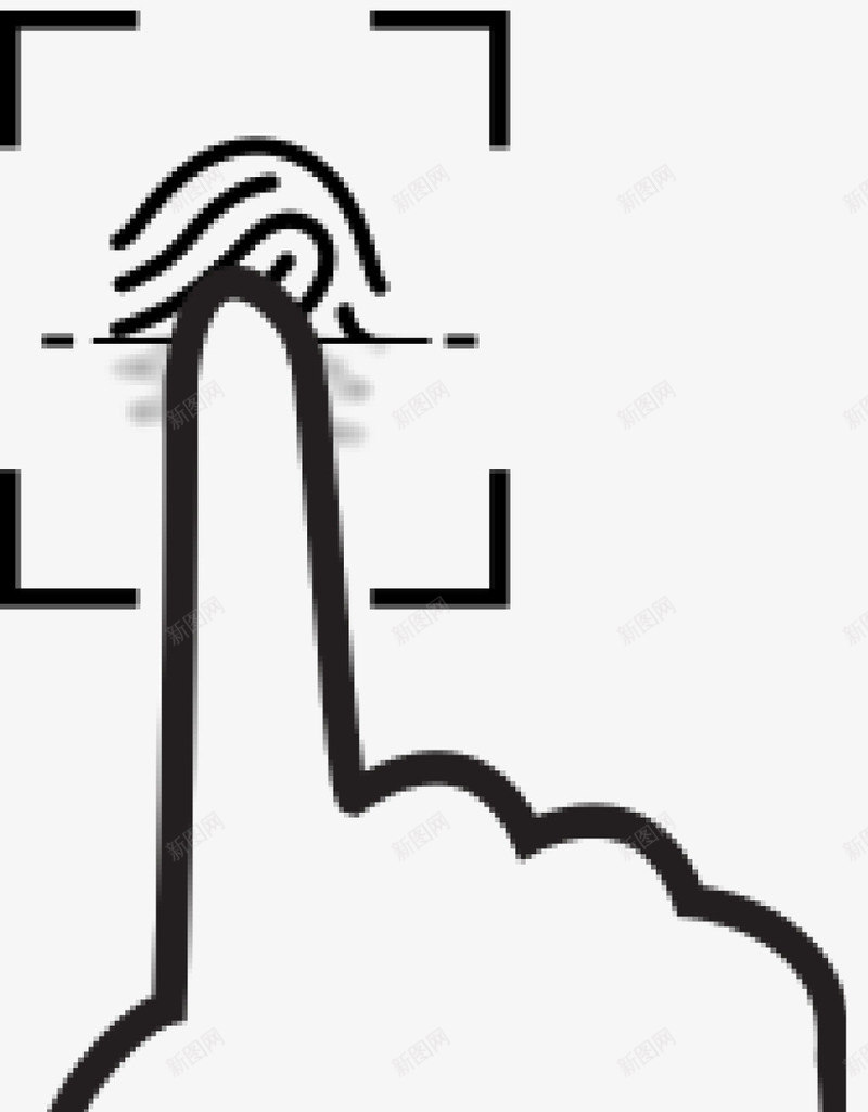 黑白指纹解锁矢量图eps免抠素材_88icon https://88icon.com 指纹 指纹矢量 指纹解锁 黑白 矢量图