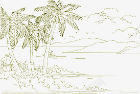 沙滩简笔画png免抠素材_88icon https://88icon.com 夏日生活 夏日素材 手绘 旅游 清凉解渴 避暑 黑白手绘