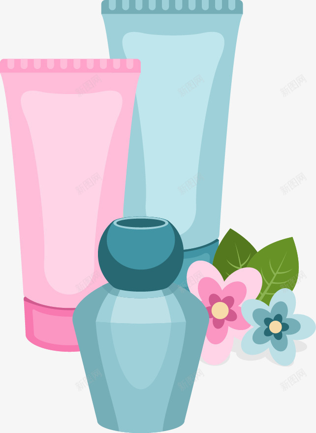 卡通美妆护肤品矢量图ai免抠素材_88icon https://88icon.com 卡通 护肤品 美妆 矢量图