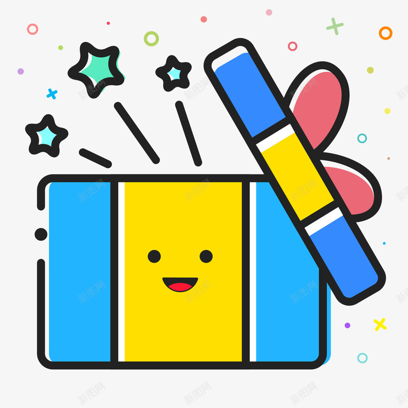 彩色手绘礼盒元素矢量图eps免抠素材_88icon https://88icon.com 五角星 商务 庆祝 彩色 惊喜 手绘 礼盒 线稿 蓝色 矢量图