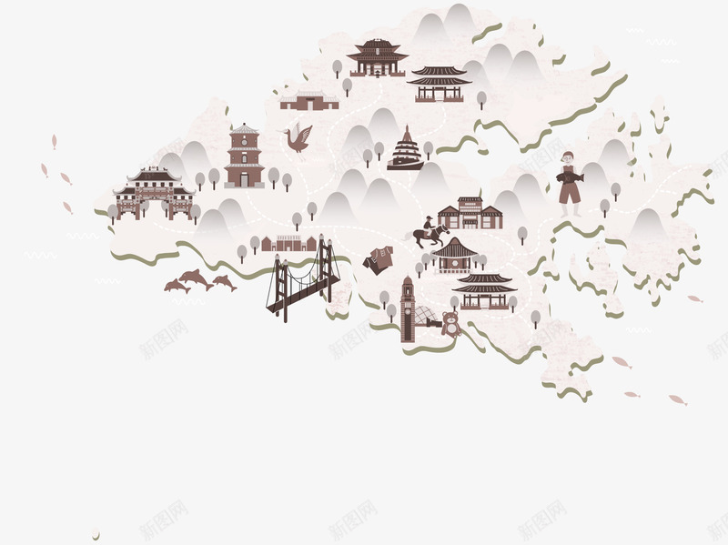 香港旅行矢量图ai免抠素材_88icon https://88icon.com 坐标 建筑 扁平 旅游素材 设计 矢量图