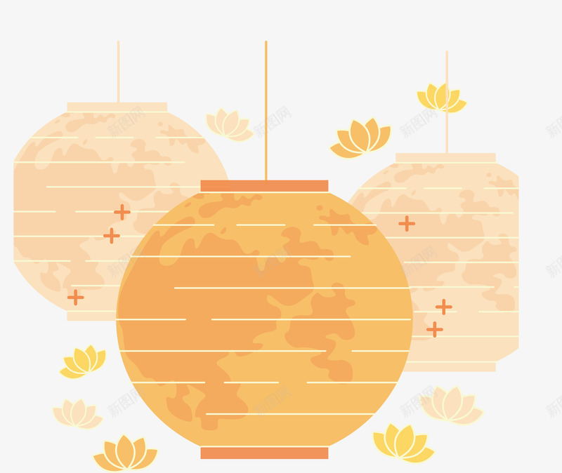 精美的月亮灯笼矢量图ai免抠素材_88icon https://88icon.com 中秋 中秋灯笼 中秋节 月亮灯笼 灯笼 矢量png 矢量图