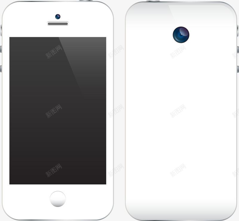白色手机模型矢量图ai免抠素材_88icon https://88icon.com 手机模型 白色手机 苹果手机 矢量图