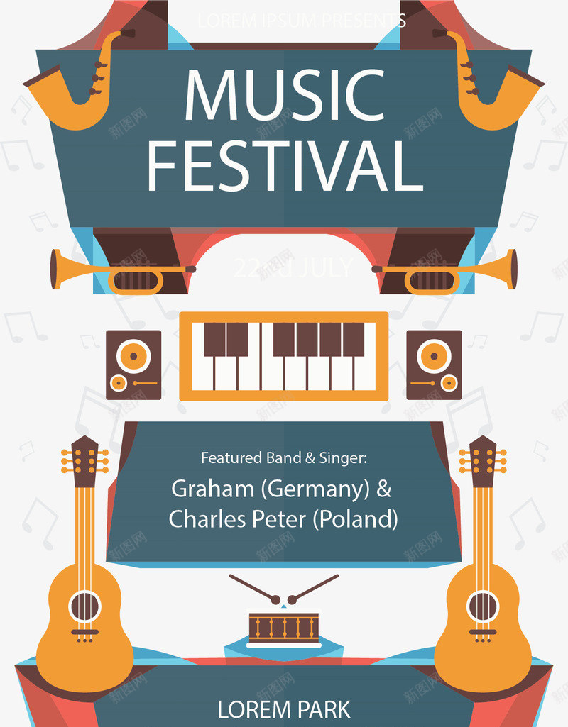 狂欢音乐节乐器海报矢量图ai免抠素材_88icon https://88icon.com 乐器 狂欢音乐节 矢量png 音乐节 矢量图