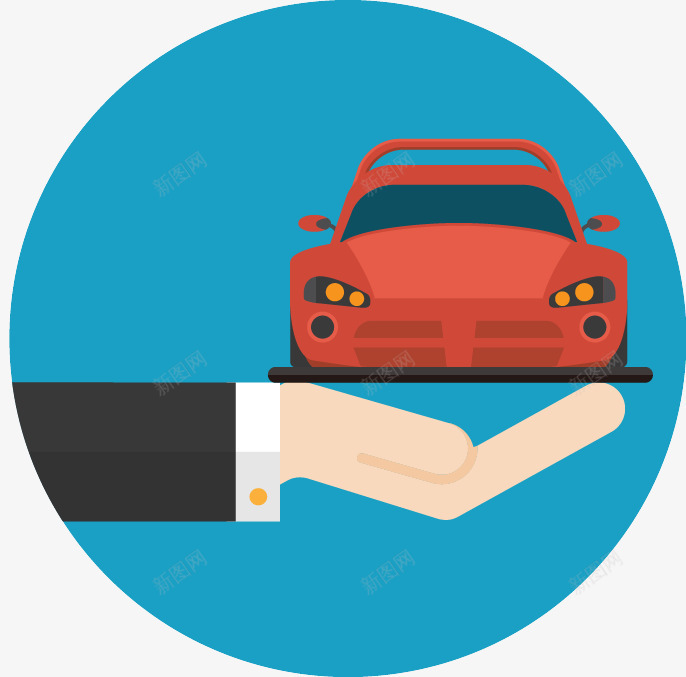 手拿汽车矢量图eps免抠素材_88icon https://88icon.com 4S店 买车 手端东西 跑车 矢量图
