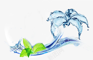 唯美精美动感水花护肤png免抠素材_88icon https://88icon.com 动感 唯美 护肤 树叶 水层 水珠 水花 精美 蓝色
