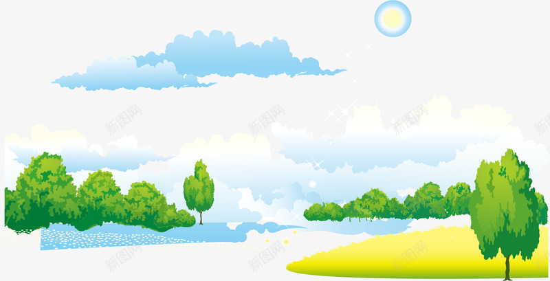 天空树林韩式田园png免抠素材_88icon https://88icon.com 天空 树林 树林天空 田园 矢量韩式田园 韩式田园 韩式田园元素