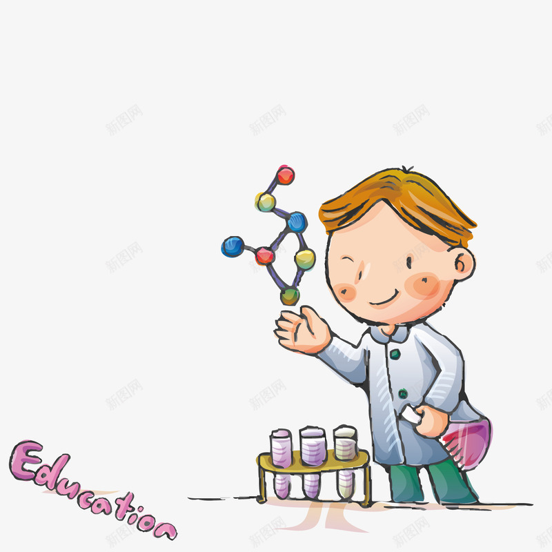 拿着分子模型的化学老师矢量图ai免抠素材_88icon https://88icon.com 分子 化学 化学分子 模型 老师 矢量图