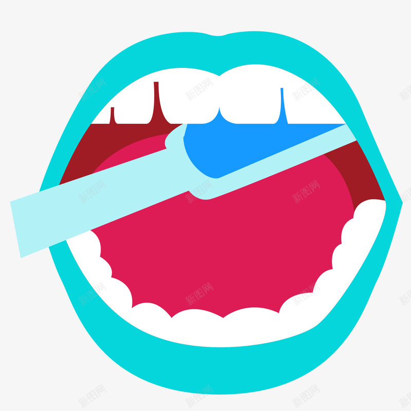 卡通口腔给牙齿刷牙png免抠素材_88icon https://88icon.com 刷牙 卡通 口腔 牙齿 牙龈健康刷牙防蛀牙