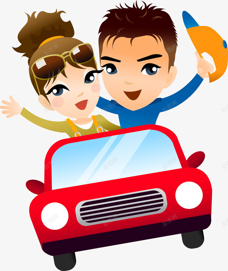 卡通开车的男女png免抠素材_88icon https://88icon.com 卡通人与汽车 卡通汽车 卡通汽车和人 汽车 汽车与人 汽车卡通图 汽车和人 矢量汽车