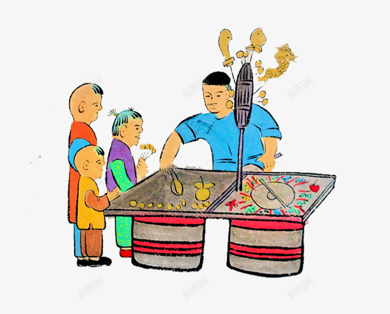 手绘糖画png免抠素材_88icon https://88icon.com 中国传统艺术 卡通糖画 糖人 糖画 糖画制作