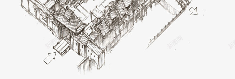 手绘建筑模型线稿png免抠素材_88icon https://88icon.com 古风女线稿素材 古风建筑 古风男女 建筑 建筑模型 建筑线稿 手绘建筑