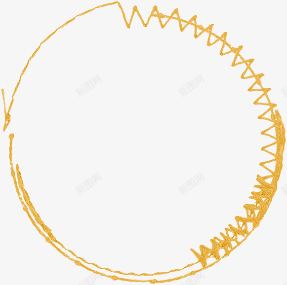 黄线装饰png免抠素材_88icon https://88icon.com 圆圈 涂鸦 线条 细线