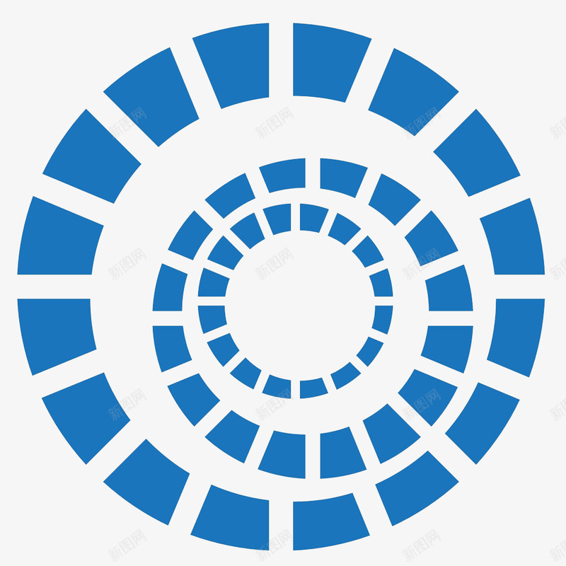蓝色圆圈组成的漩涡png免抠素材_88icon https://88icon.com 圆圈 漩涡图片 组成 蓝色
