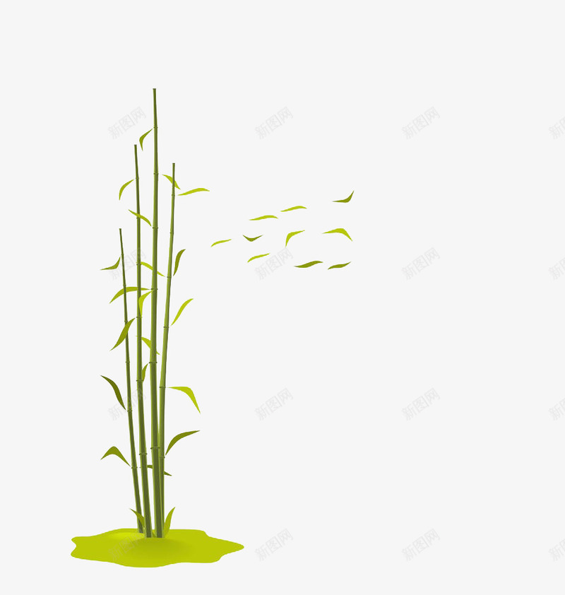 手绘绿色风吹落叶png免抠素材_88icon https://88icon.com 手绘 绿色 落叶 风 风吹效果