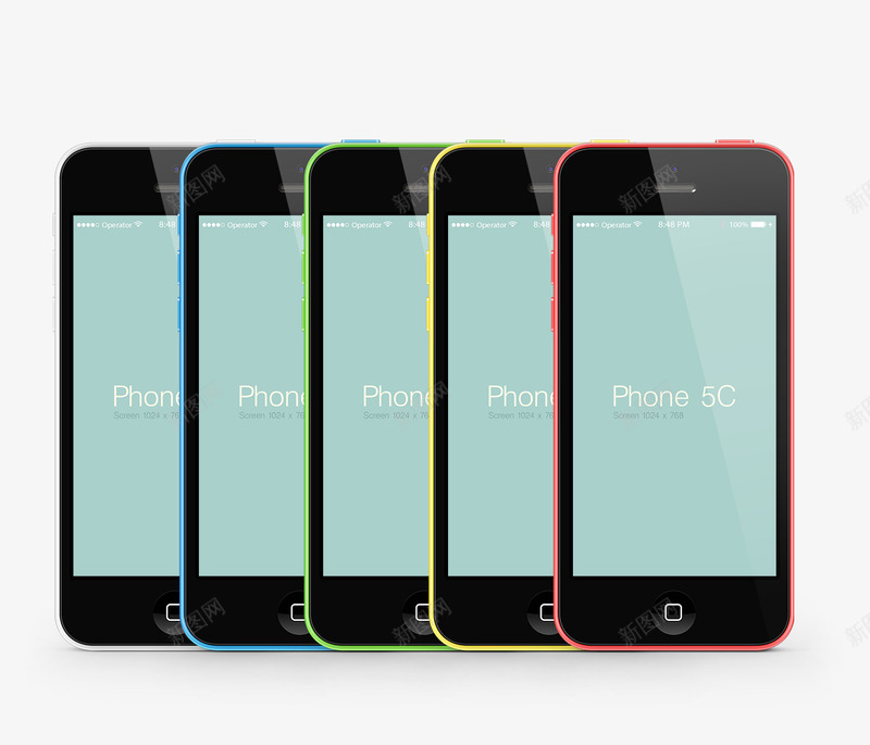 苹果4S手机png免抠素材_88icon https://88icon.com iPhone4 彩色 竖着的手机 苹果4S手机 苹果模型机