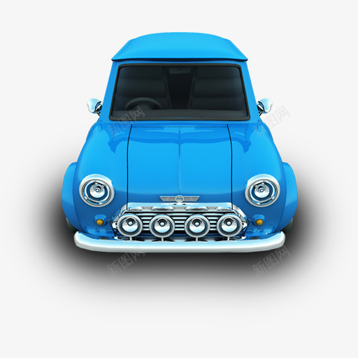蓝色复古小汽车卡通png免抠素材_88icon https://88icon.com 卡通 复古 小汽车 蓝色