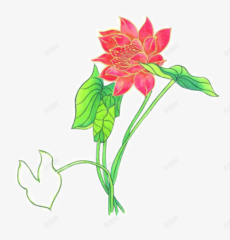 彩墨荷花png免抠素材_88icon https://88icon.com 中国画 国画小品 国粹 宣纸画 彩墨花草 手绘花卉 美术插图 艺术作品 装饰花草