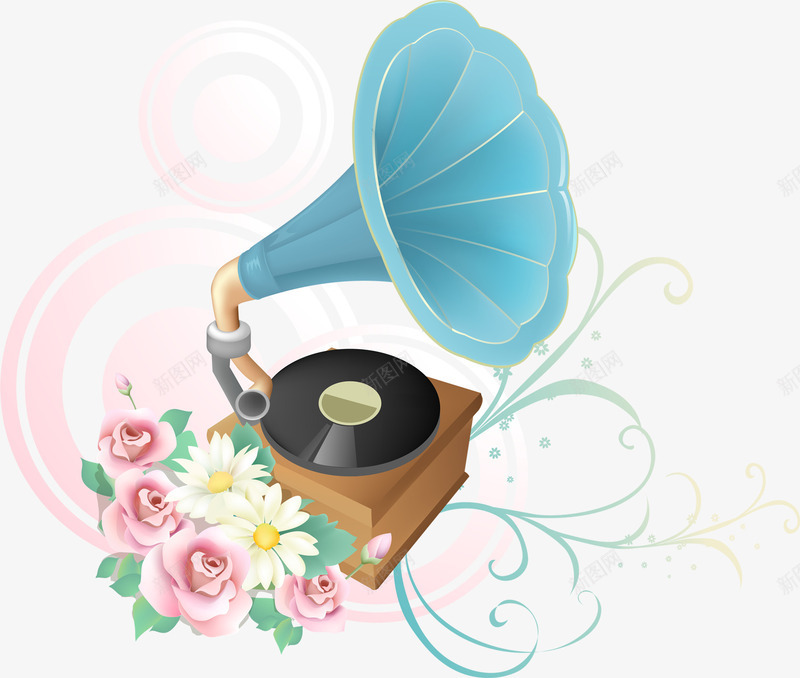 卡通留声机蓝色七夕png免抠素材_88icon https://88icon.com 七夕 卡通 留声机 蓝色