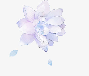 手绘紫色唯美荷花png免抠素材_88icon https://88icon.com 紫色 荷花