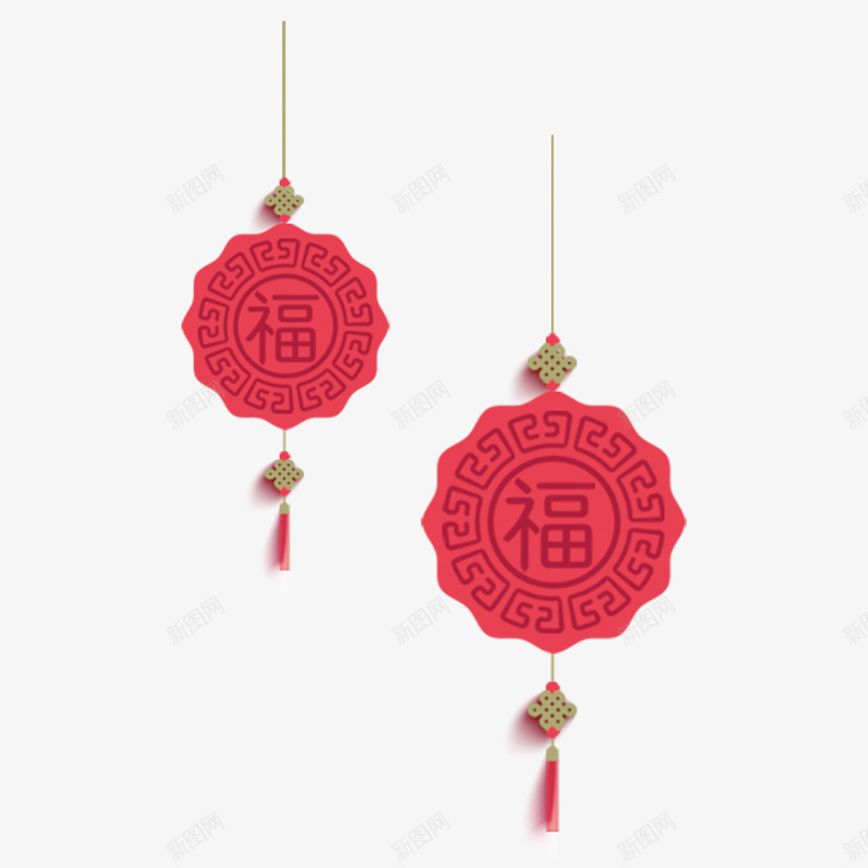 福字灯笼png免抠素材_88icon https://88icon.com 中国结 吊穗 新年 红色