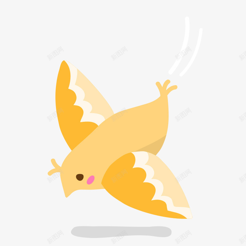 卡通动物黄色小鸟天空飞翔png免抠素材_88icon https://88icon.com 动物 卡通 天空 小鸟 飞翔 黄色