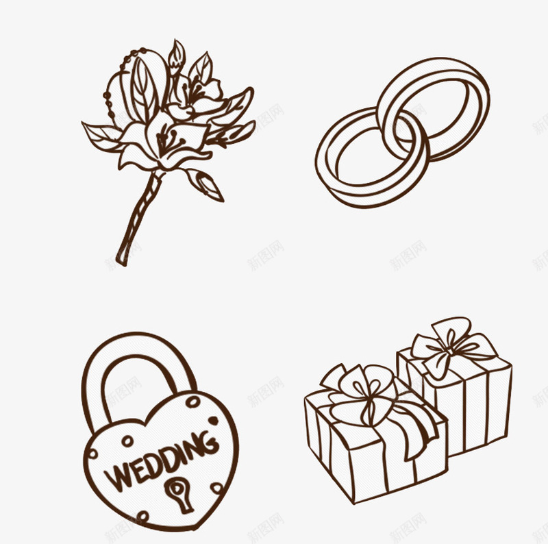 手绘礼盒和戒指png免抠素材_88icon https://88icon.com 戒指 戒指素描 手绘画 手绘素描庆祝物品 植物 矢量装饰 礼盒 装饰