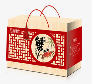 螃蟹礼盒png免抠素材_88icon https://88icon.com 传统礼盒 红色 螃蟹