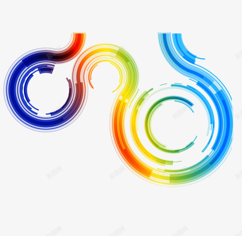圆圈彩色射线科技线框png免抠素材_88icon https://88icon.com 圆圈 射线 彩色 科技线框