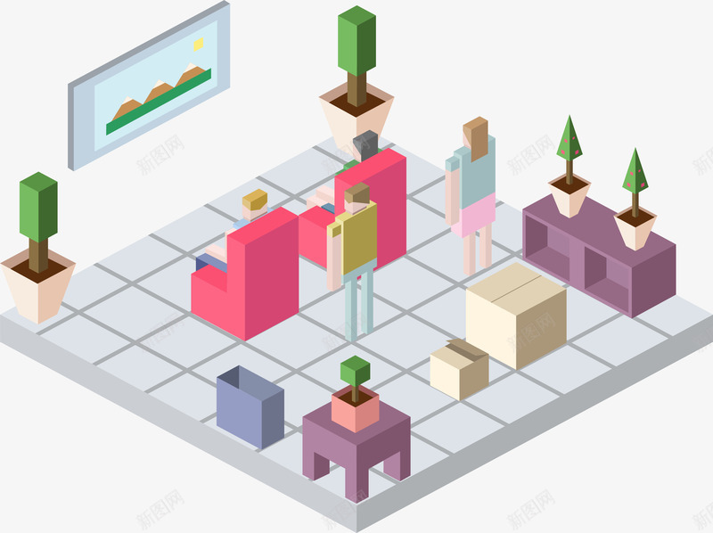 3D立体客厅模型png免抠素材_88icon https://88icon.com 3D模型 客厅设计 矢量png 立体效果 立体模型 装潢设计