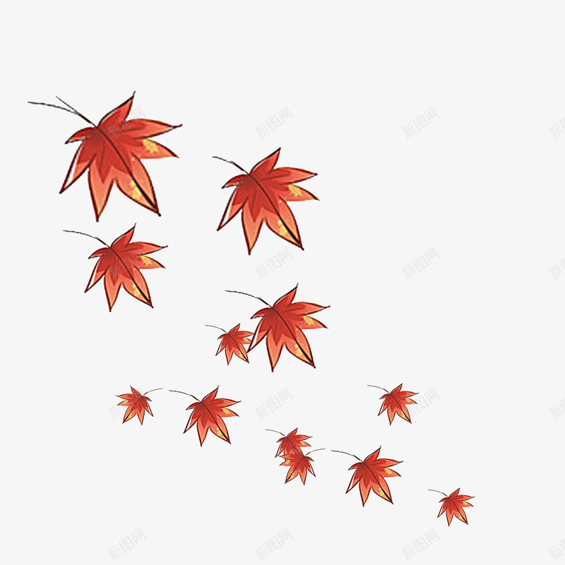 火红秋叶飘落psd免抠素材_88icon https://88icon.com 枫叶 火红秋叶飘落 落叶纷飞 飘落的枯叶