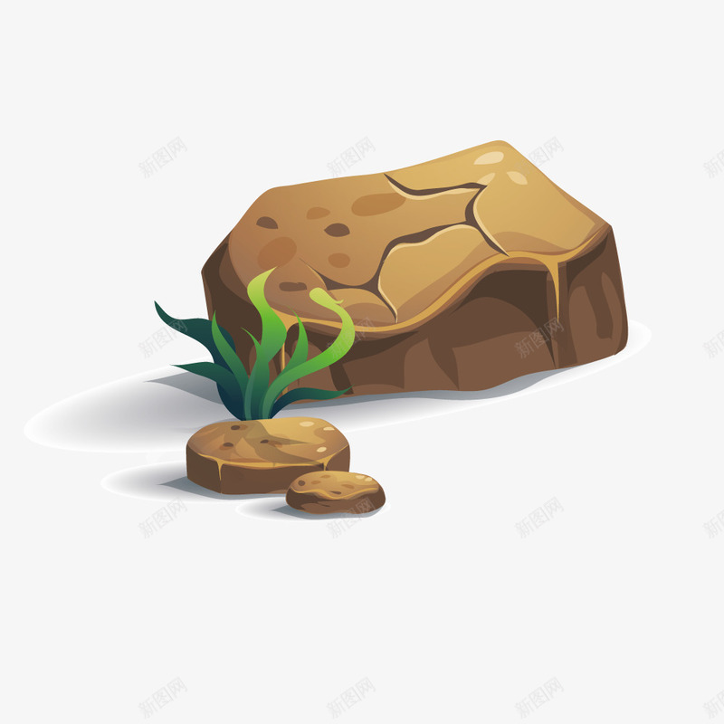 海洋棕色方形石头矢量图ai免抠素材_88icon https://88icon.com 方形 棕色 海洋 石头 矢量图