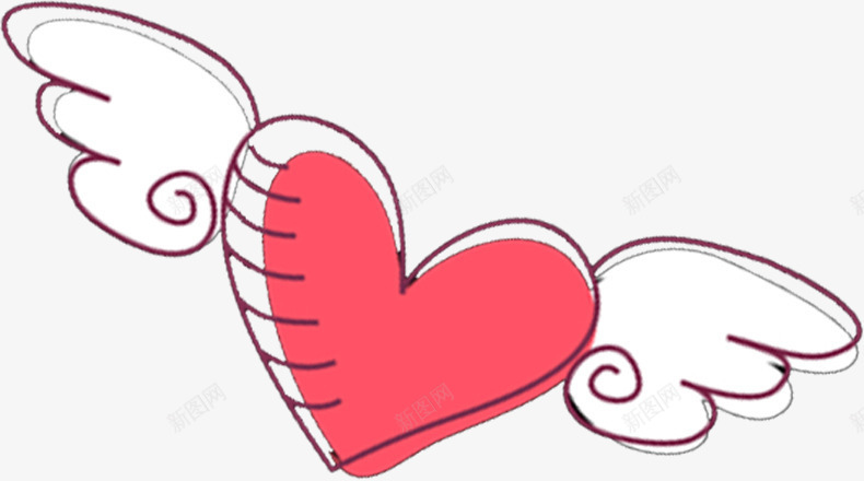 七夕海报爱心翅膀效果png免抠素材_88icon https://88icon.com 效果 海报 爱心 翅膀